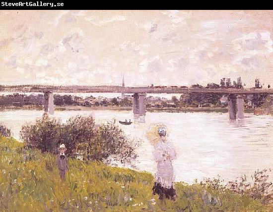 Claude Monet The Promenade with the Railroad Bridge, Argenteuil